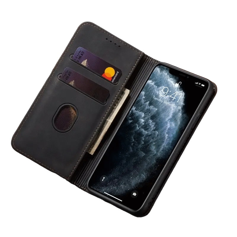 Læder Cover med Pung til iPhone 14